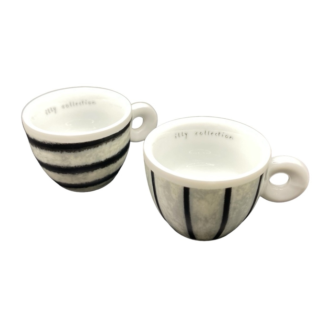 Collection Black & White Ceramic Espresso Cup and Saucer Set - Picture 8 of 12